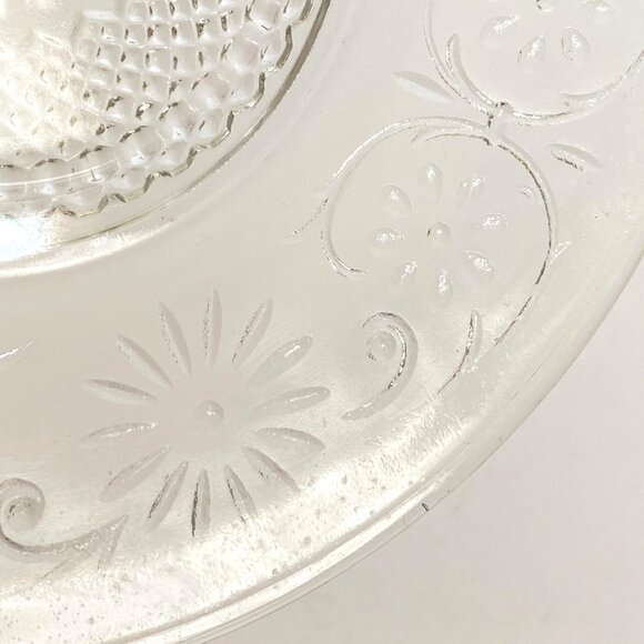 Clear Saucer Daisy No 620 Indiana Glass Plate With Intricate Floral Pattern 6in - Picture 8 of 12